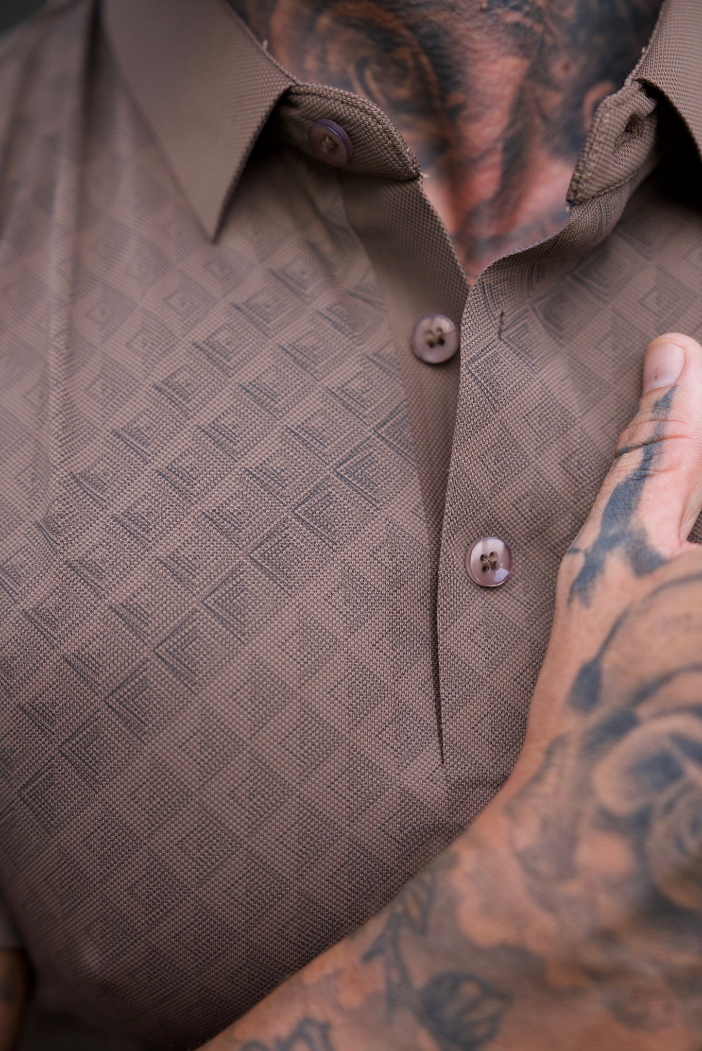 Heren Poloshirt Katoen Tijdloze Elegantie Donker Taupe