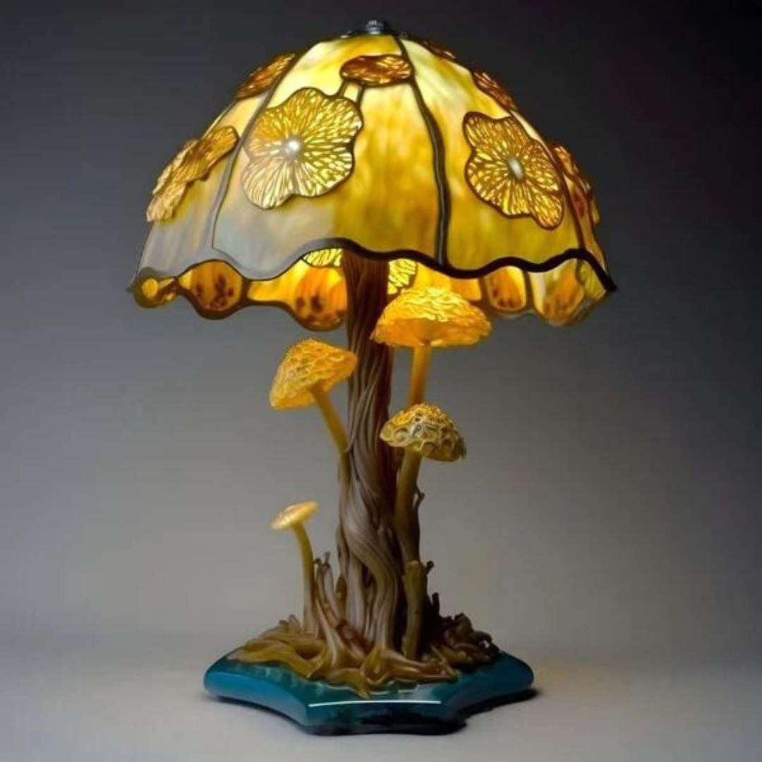Decoratieve Paddenstoellamp in Bohemien Stijl met Warm Licht Geel 15cm