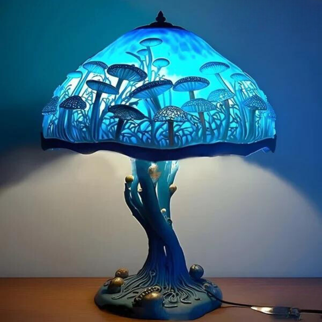Decoratieve Paddenstoellamp in Bohemien Stijl met Warm Licht Blauw 15cm