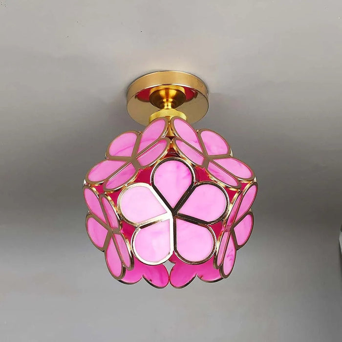 Sfeervolle Design Glazen Bloemen Plafondlamp Voor Grote Hal