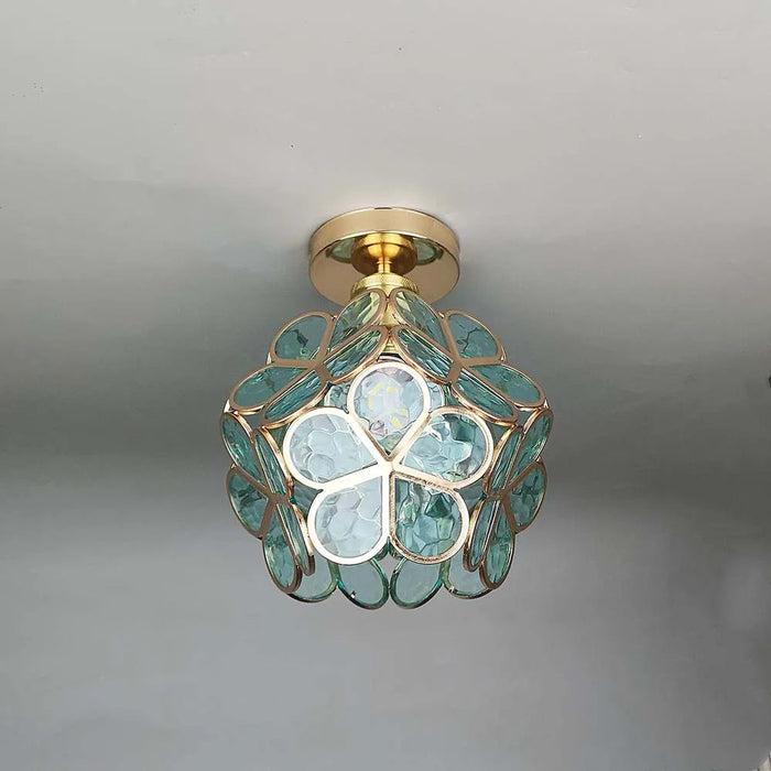 Sfeervolle Design Glazen Bloemen Plafondlamp Voor Grote Hal
