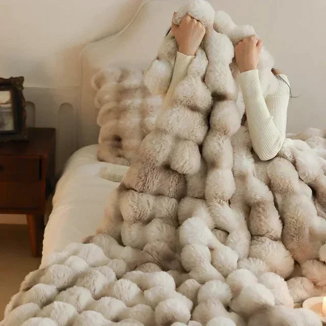 Draagbare Fluffy Deken Van Imitatiebont Zacht Comfortabel
