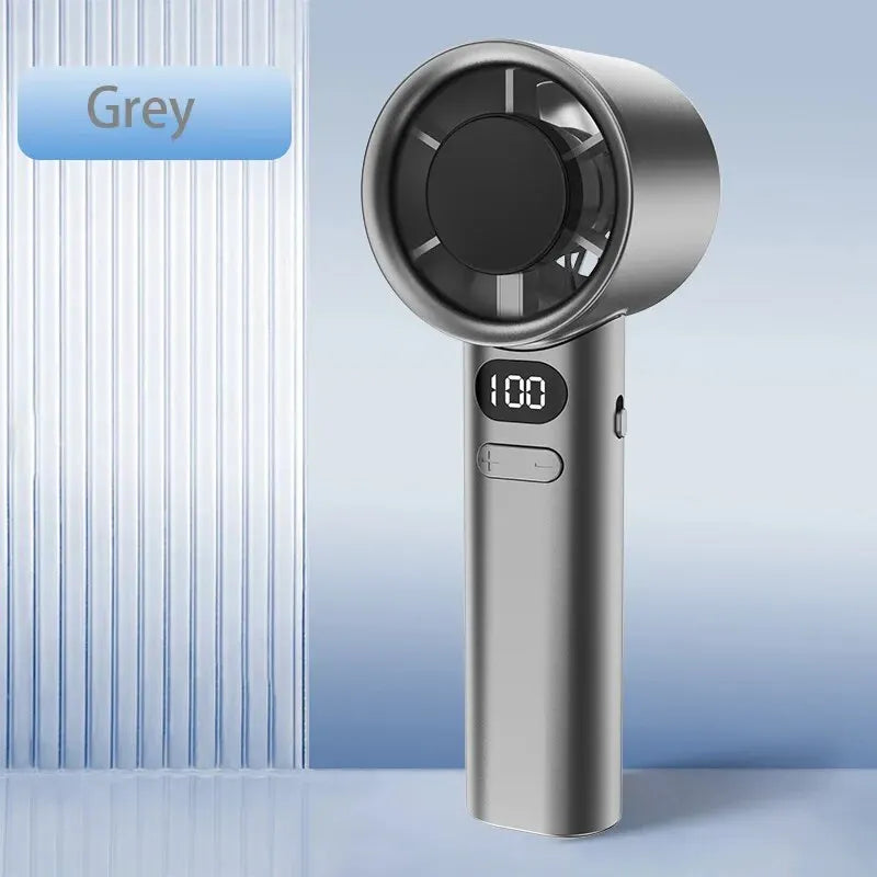 Draagbare Handventilator Bladeloos Kunststof USB Oplaadbaar Grijs