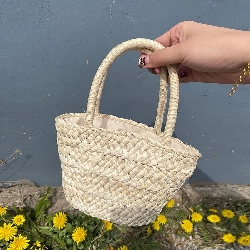 Draagbare Retro Stro Tas Voor Zomer Lichtgewicht En Stijlvol