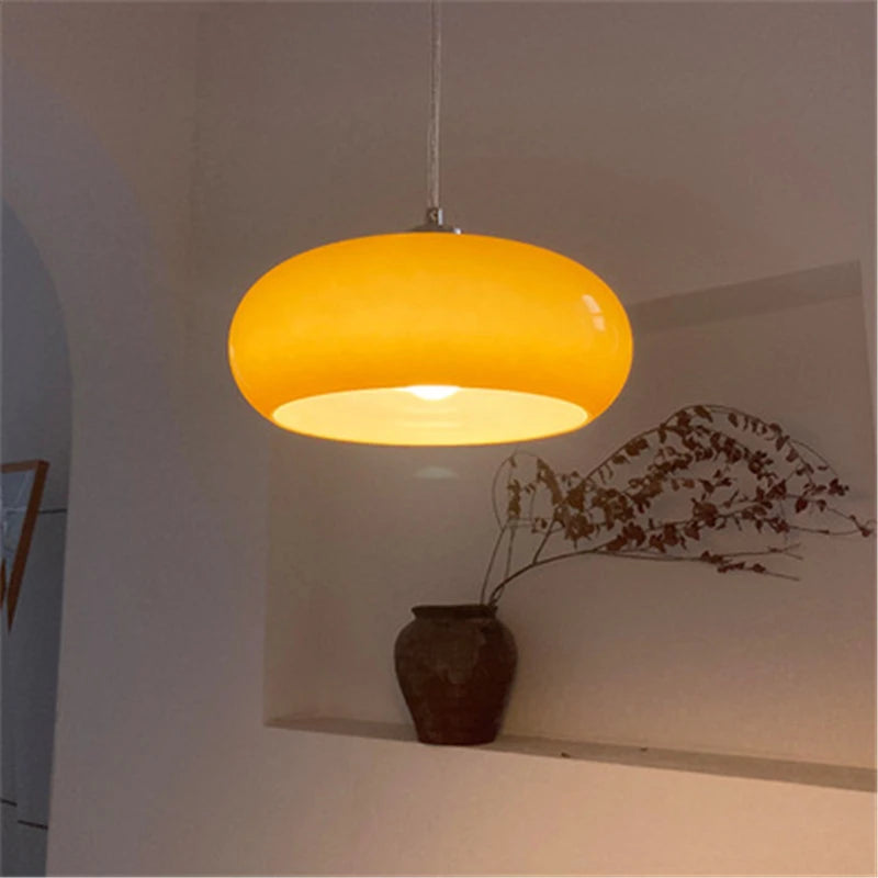 Nordic LED Hanglampen Voor Een Tijdloze Scandi Sfeer Geel Diameter 28 cm - Hoogte 10 cm