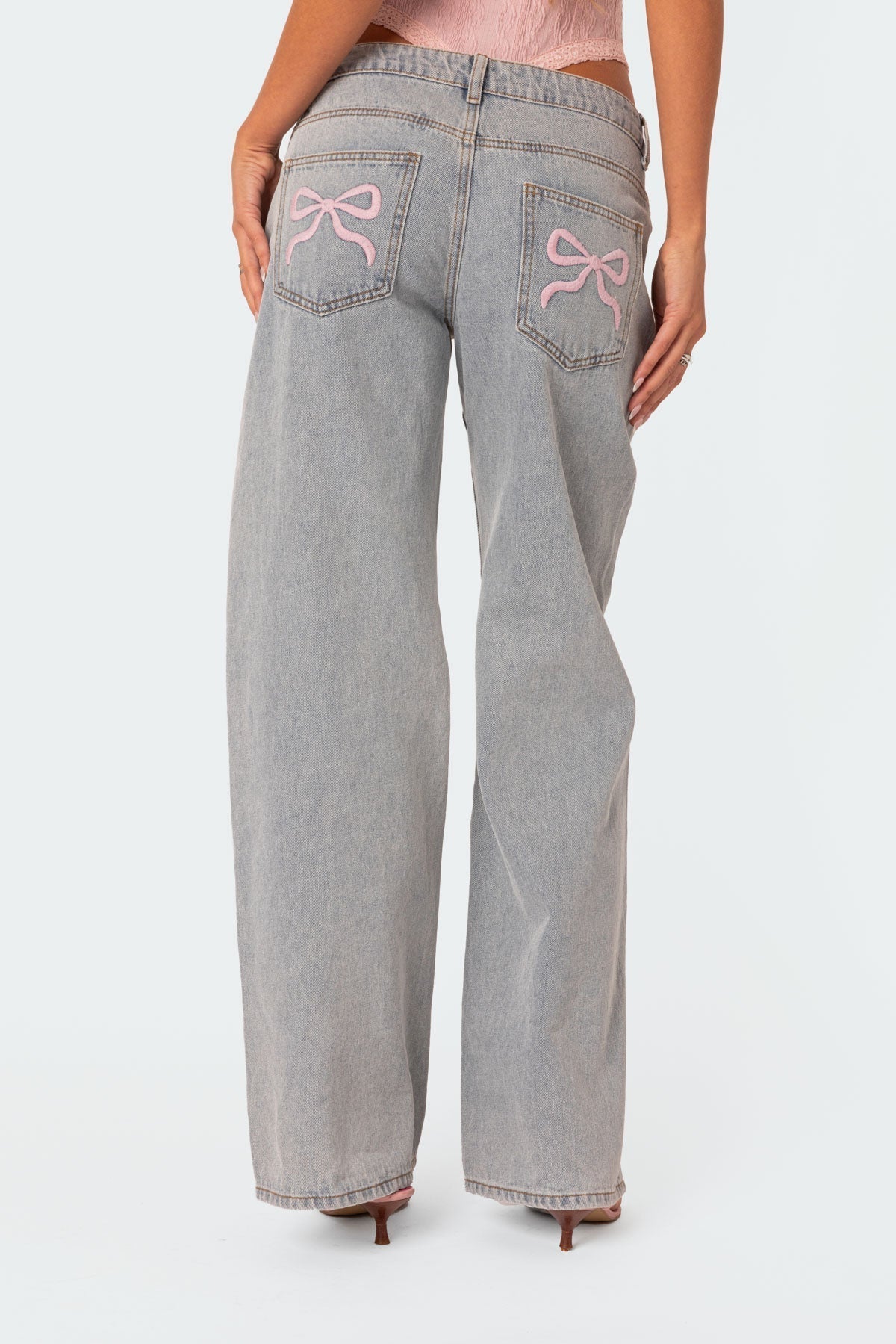 Vlinderstrik Jeans Met Unieke Details Voor Casual Chic Look Pants SEREIN