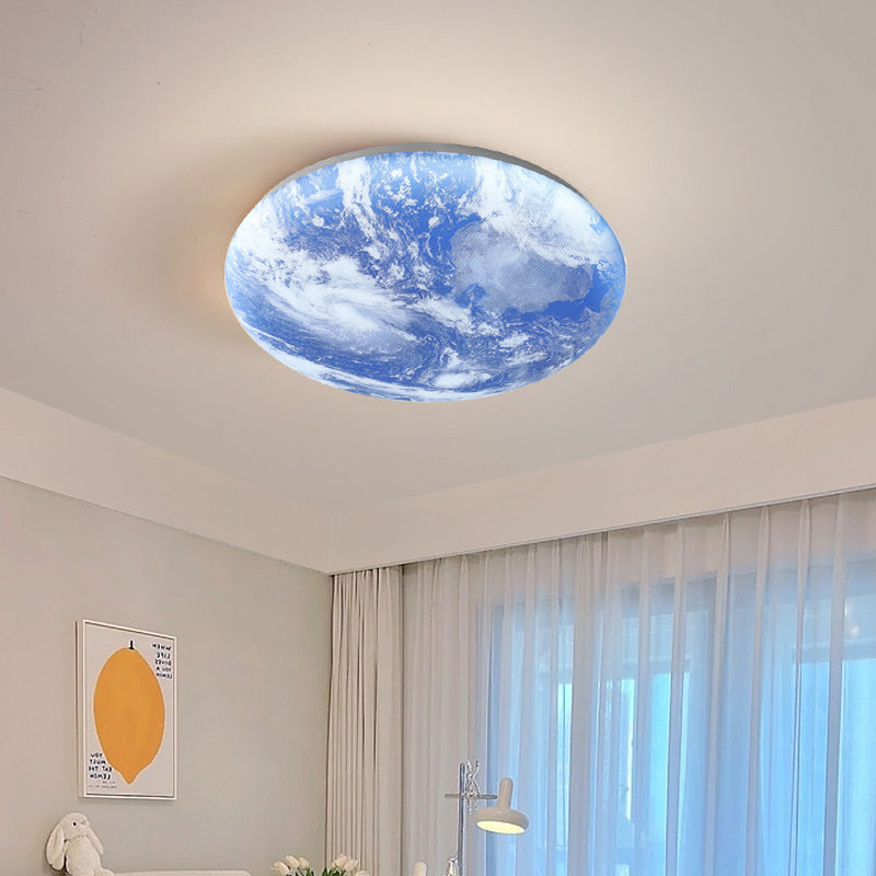 Minimalistische Maanvormige Ronde Led Plafondlamp Warm Blauw
