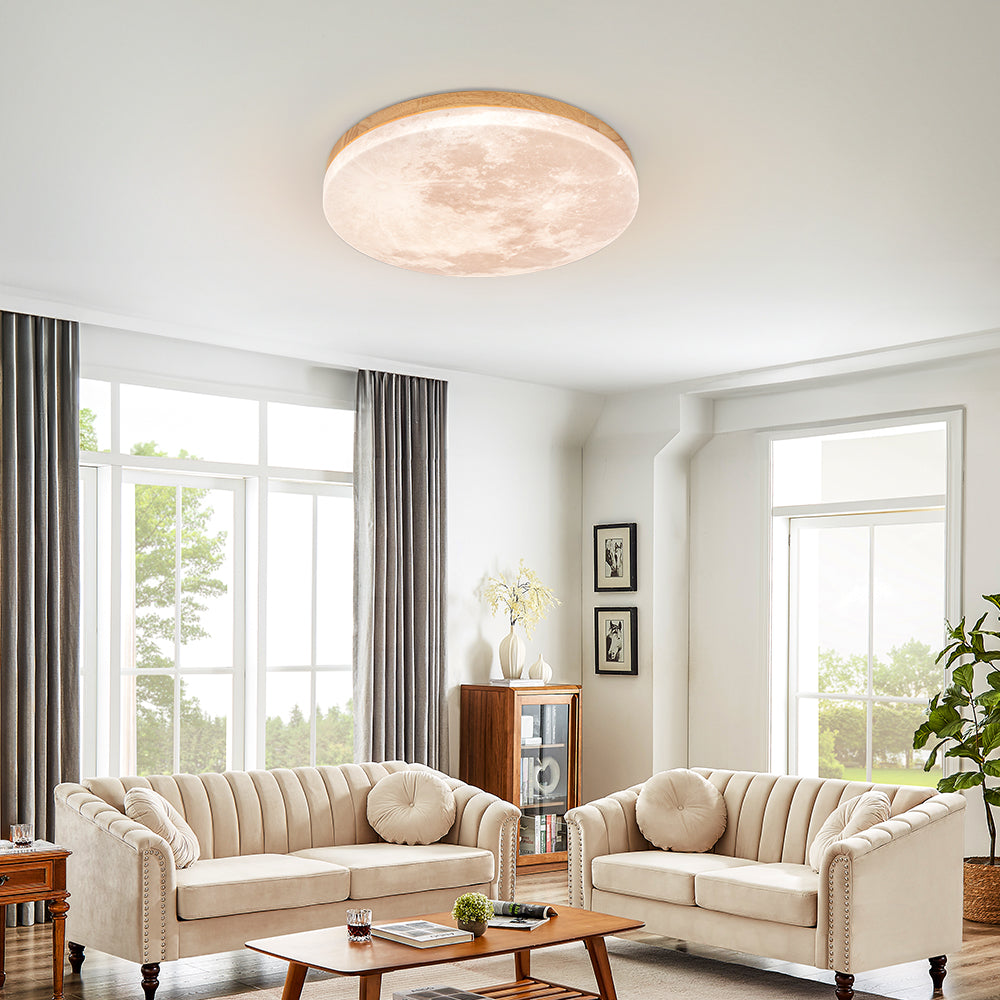 Minimalistische Maanvormige Ronde Led Plafondlamp Warm