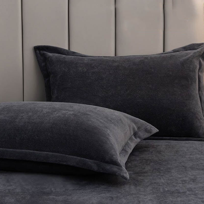 Effen Fluwelen Decoratieve Kussenslopen Voor Slaapkamer Set Donkergrijs