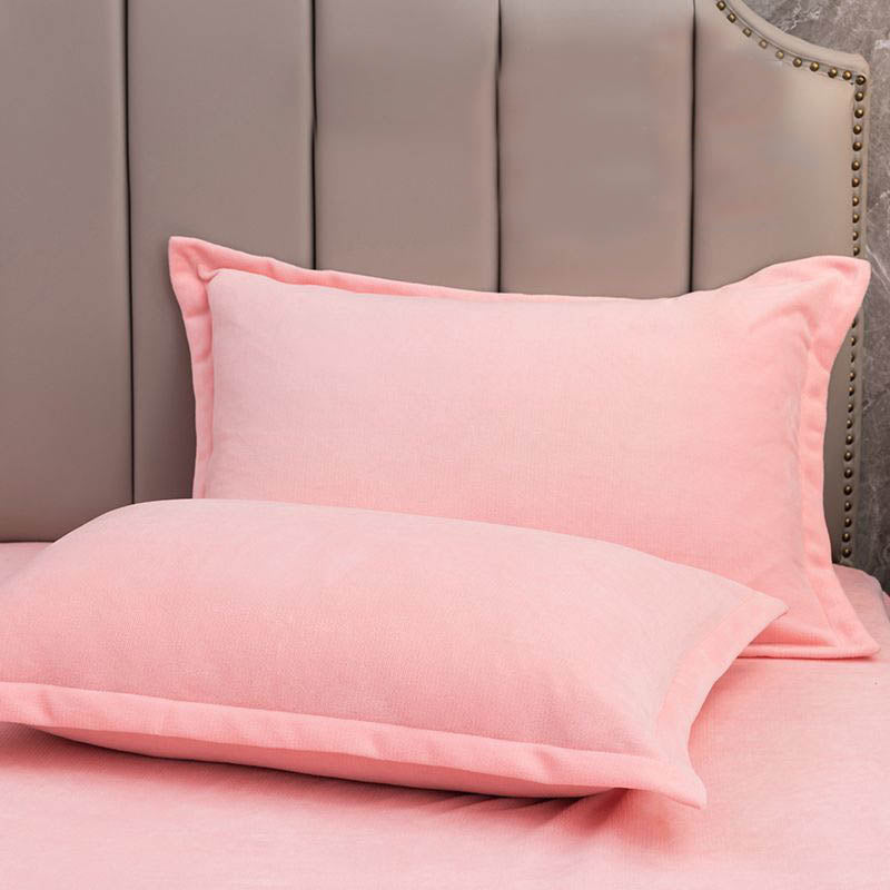 Effen Fluwelen Decoratieve Kussenslopen Voor Slaapkamer Set Roze 19" x 29