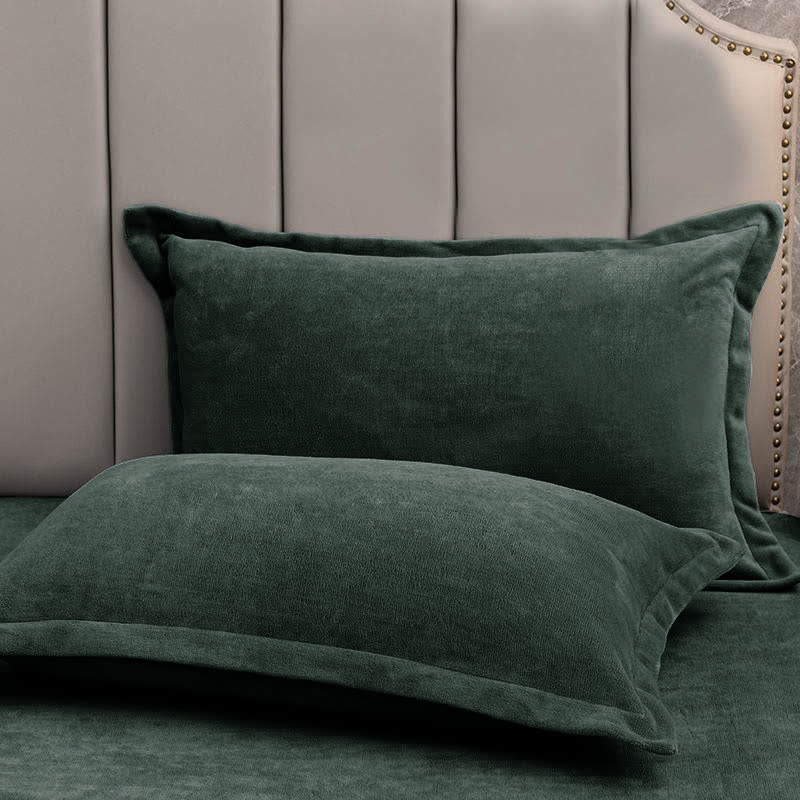 Effen Fluwelen Decoratieve Kussenslopen Voor Slaapkamer Set Grijsgroen 19" x 29