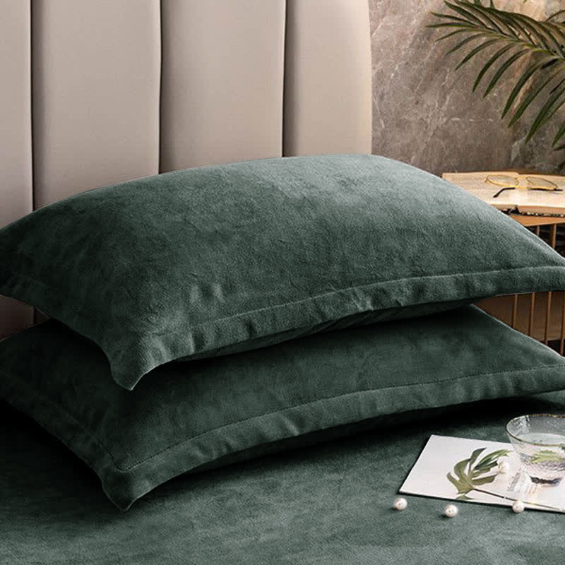 Effen Fluwelen Decoratieve Kussenslopen Voor Slaapkamer Set
