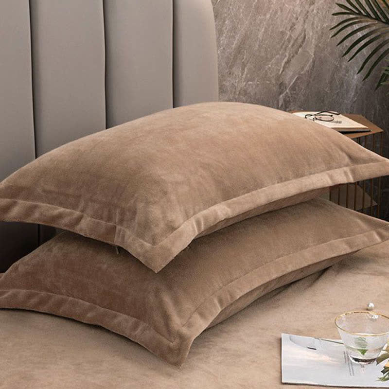 Effen Fluwelen Decoratieve Kussenslopen Voor Slaapkamer Set