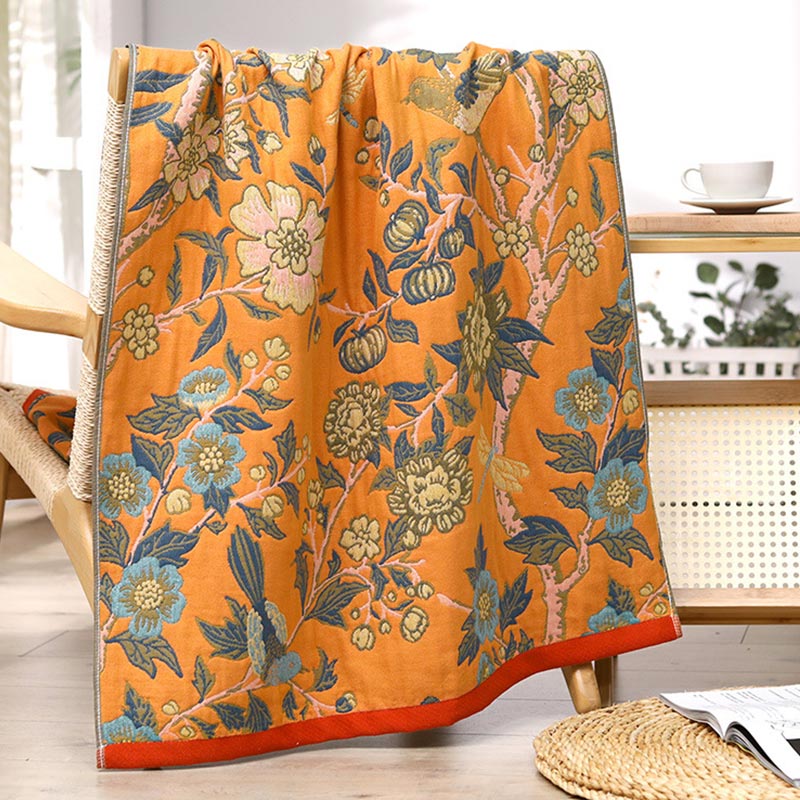 Felgekleurde Hibiscus Omkeerbare Badhanddoek Voor Baby