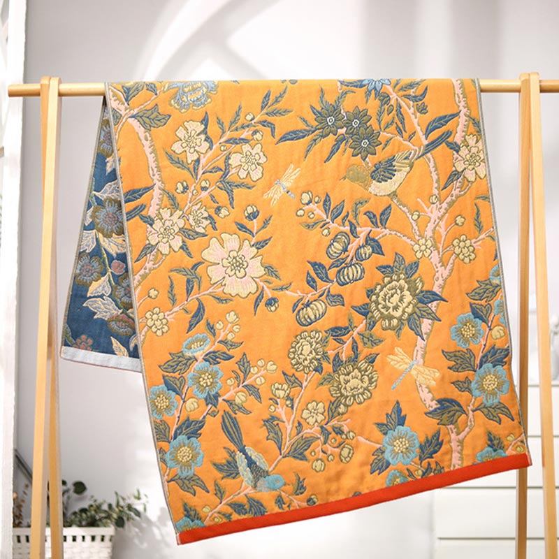 Felgekleurde Hibiscus Omkeerbare Badhanddoek Voor Baby