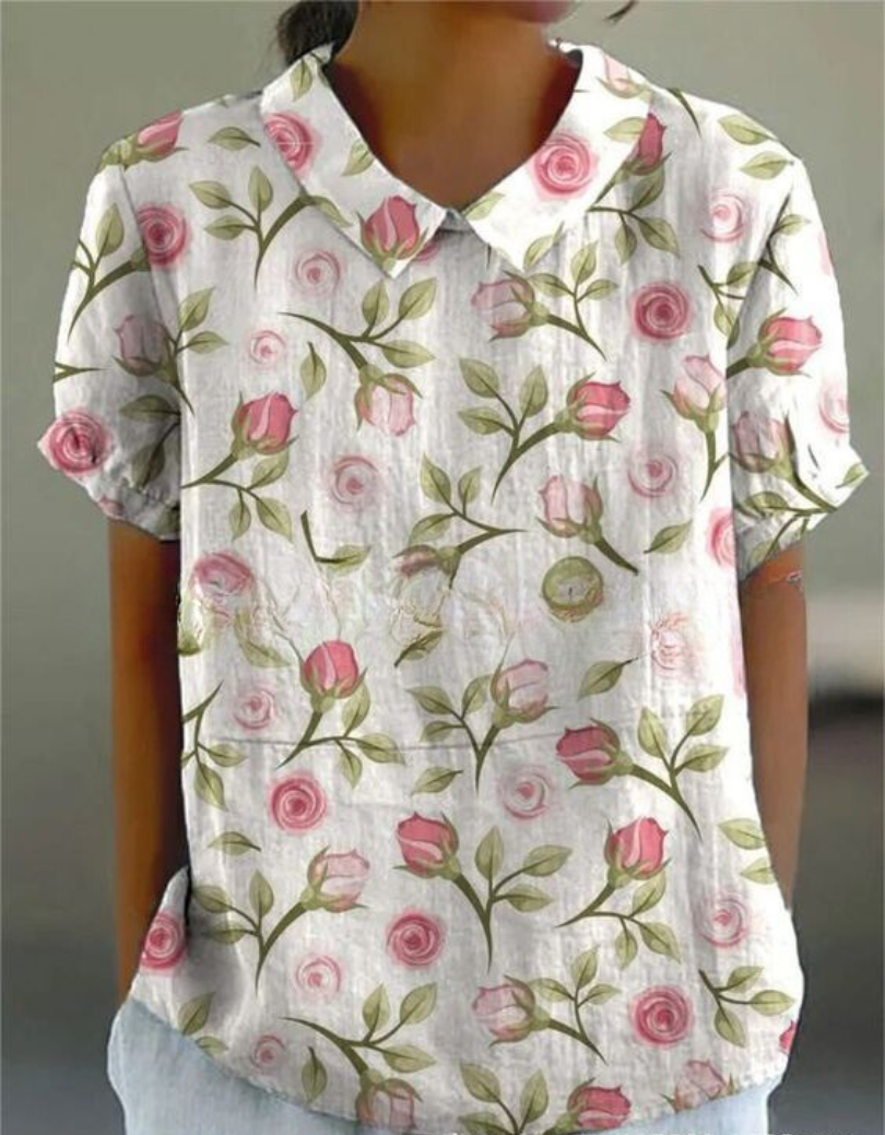 Blouse Dames Vintage Bloemenpatroon Romantische Losse
