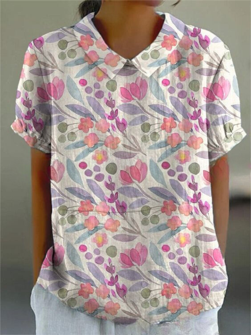 Blouse Dames Vintage Bloemenpatroon Romantische Losse