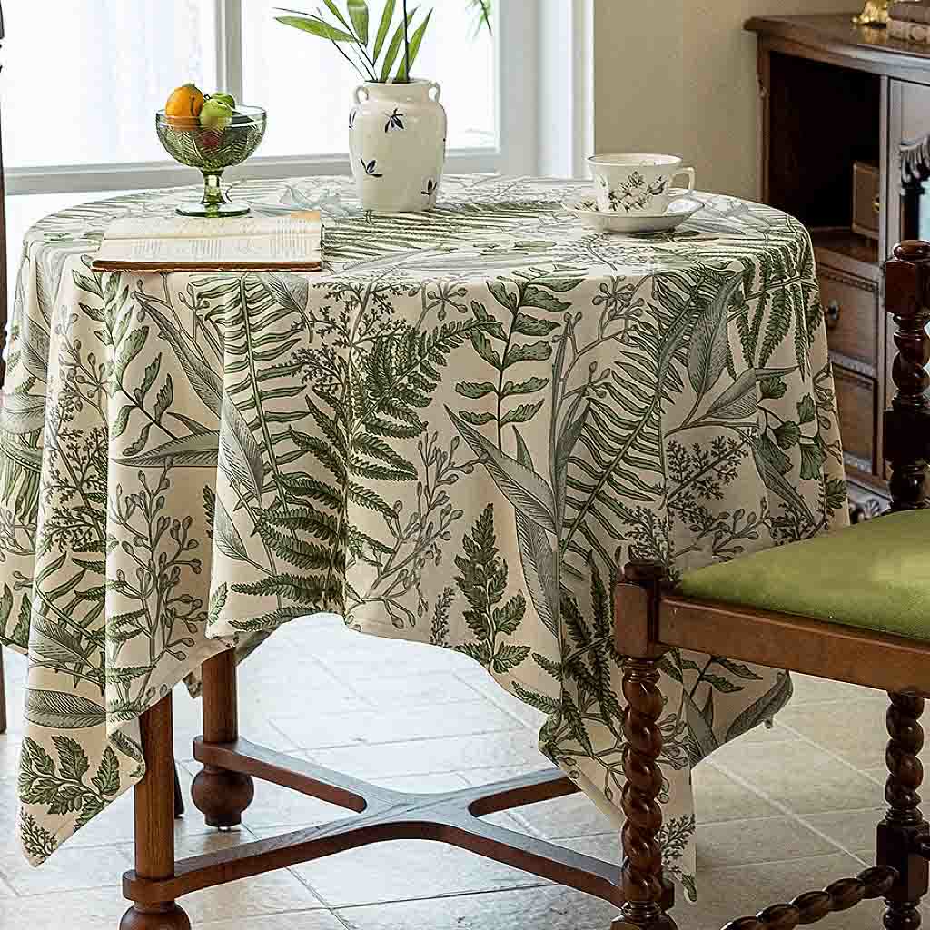Retro Tafelkleed Met Plantenprint Voor Eettafel Stijlvol Rond 71