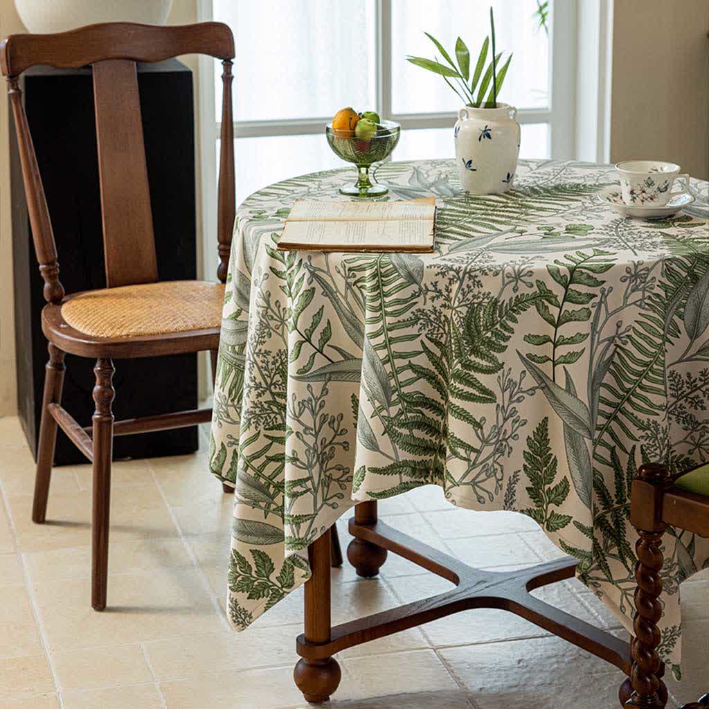 Retro Tafelkleed Met Plantenprint Voor Eettafel Stijlvol
