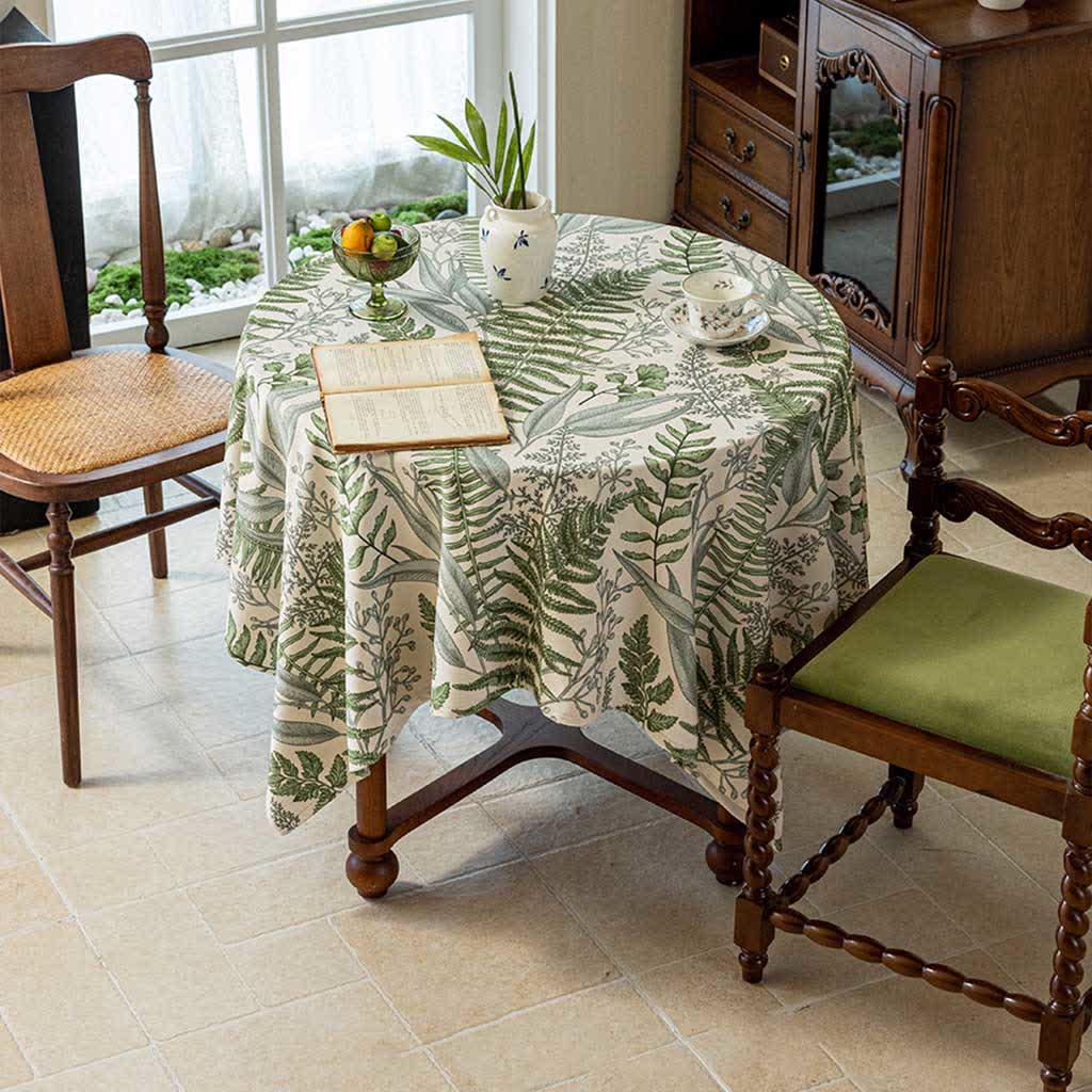 Retro Tafelkleed Met Plantenprint Voor Eettafel Stijlvol