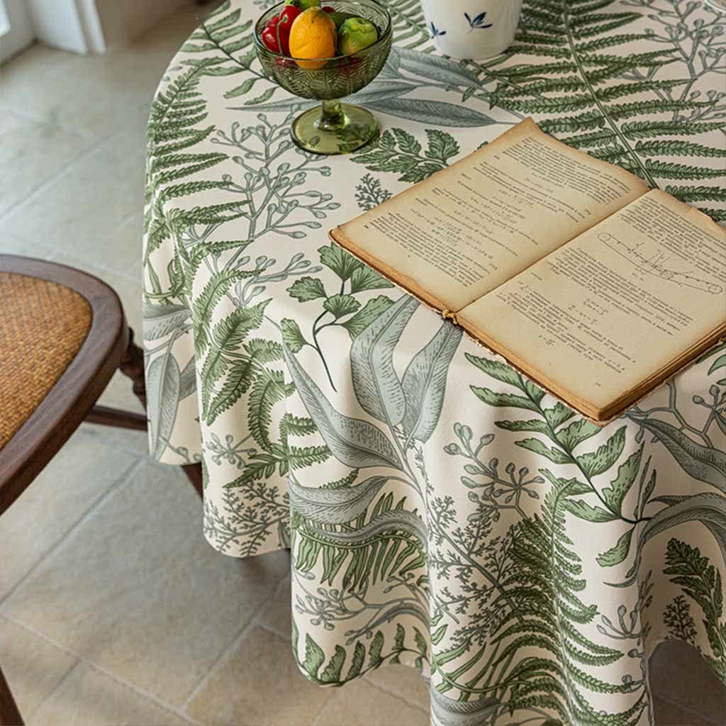 Retro Tafelkleed Met Plantenprint Voor Eettafel Stijlvol