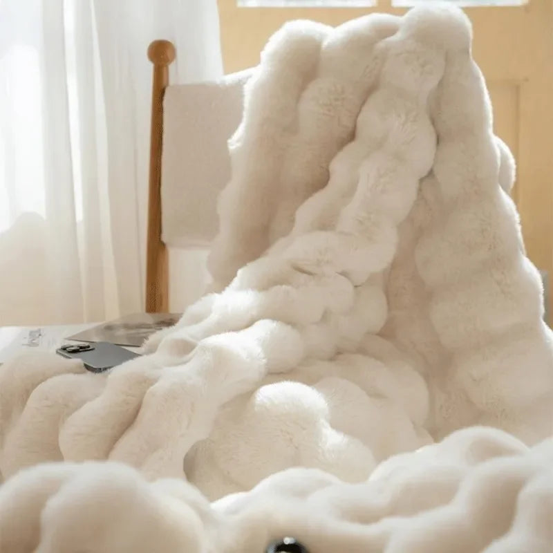 Dubbelzijdige Imitatiebont Deken Voor Luxe Comfort Beige