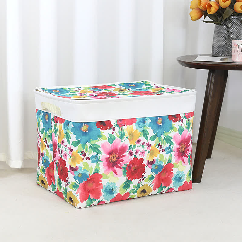 Bloemen Rits Opbergzak Katoen Met Waterdichte Voering 2 stuks 53 cm L x 40 cm B x 40 cm H + 51 cm L x 40 cm B x 61 cm H