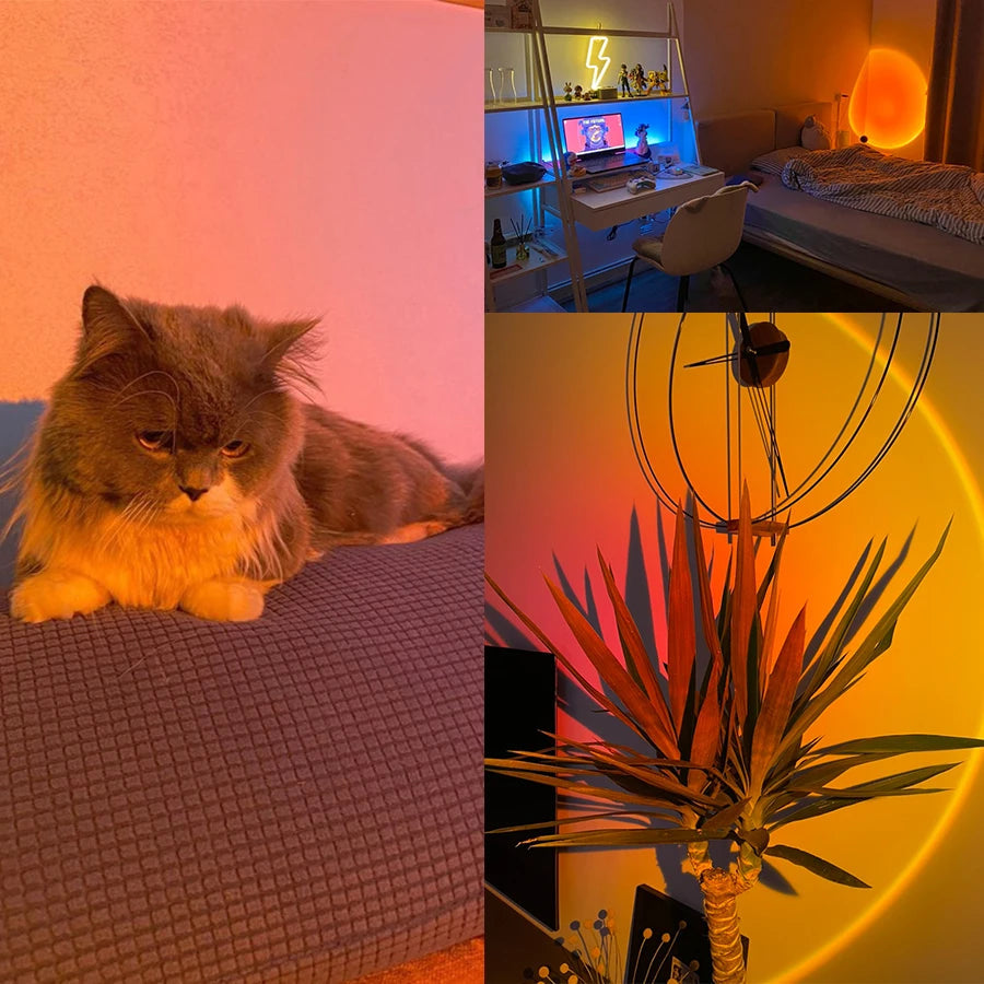 Led Zonsonderganglamp Met Regenboog Kleurenspectrum