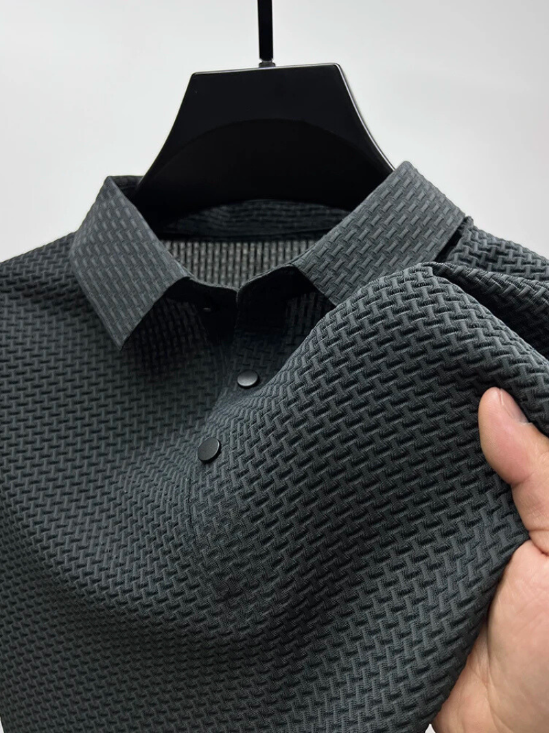 Zwarte Polo Heren Katoen Slanke Pasvorm Perfect Voor Casual en Formele Gelegenheden Grijs