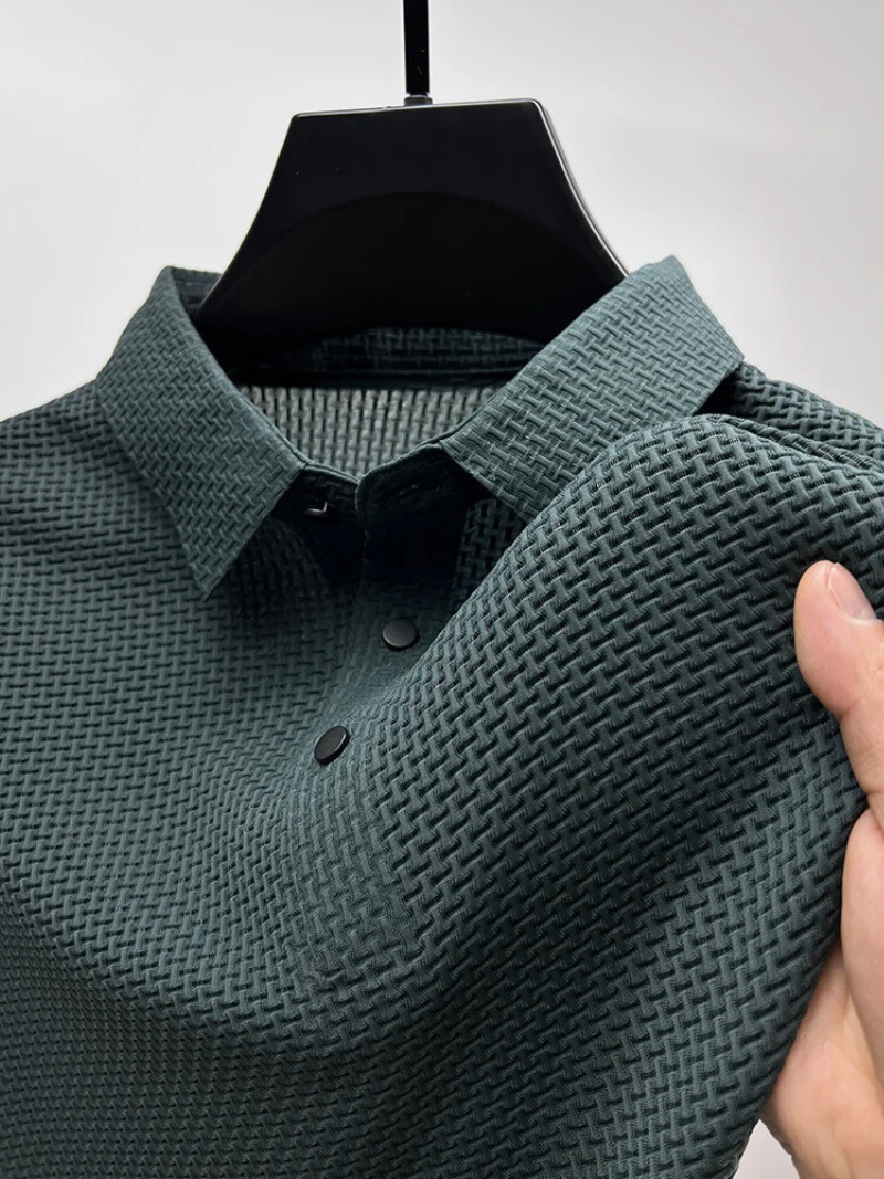 Zwarte Polo Heren Katoen Slanke Pasvorm Perfect Voor Casual en Formele Gelegenheden Donkergroen