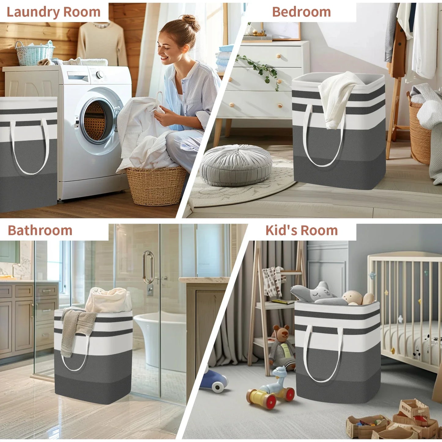 Grote Opvouwbare Wasmand Met Versterkte Handvatten 75L Waterdicht
