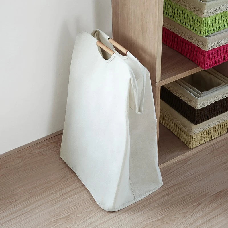 Grote Vouwbare Wasmand met Handvat voor Vuile Kleding
