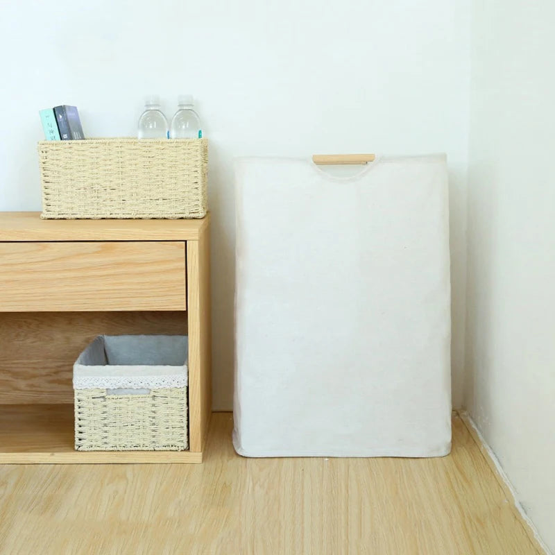 Grote Vouwbare Wasmand met Handvat voor Vuile Kleding
