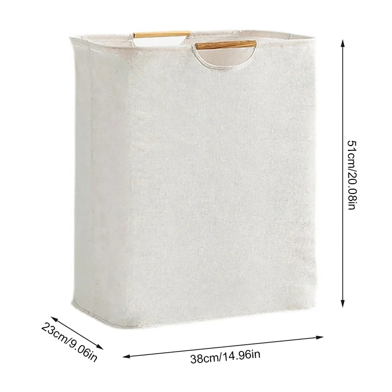 Grote Vouwbare Wasmand met Handvat voor Vuile Kleding 27x40x56cm