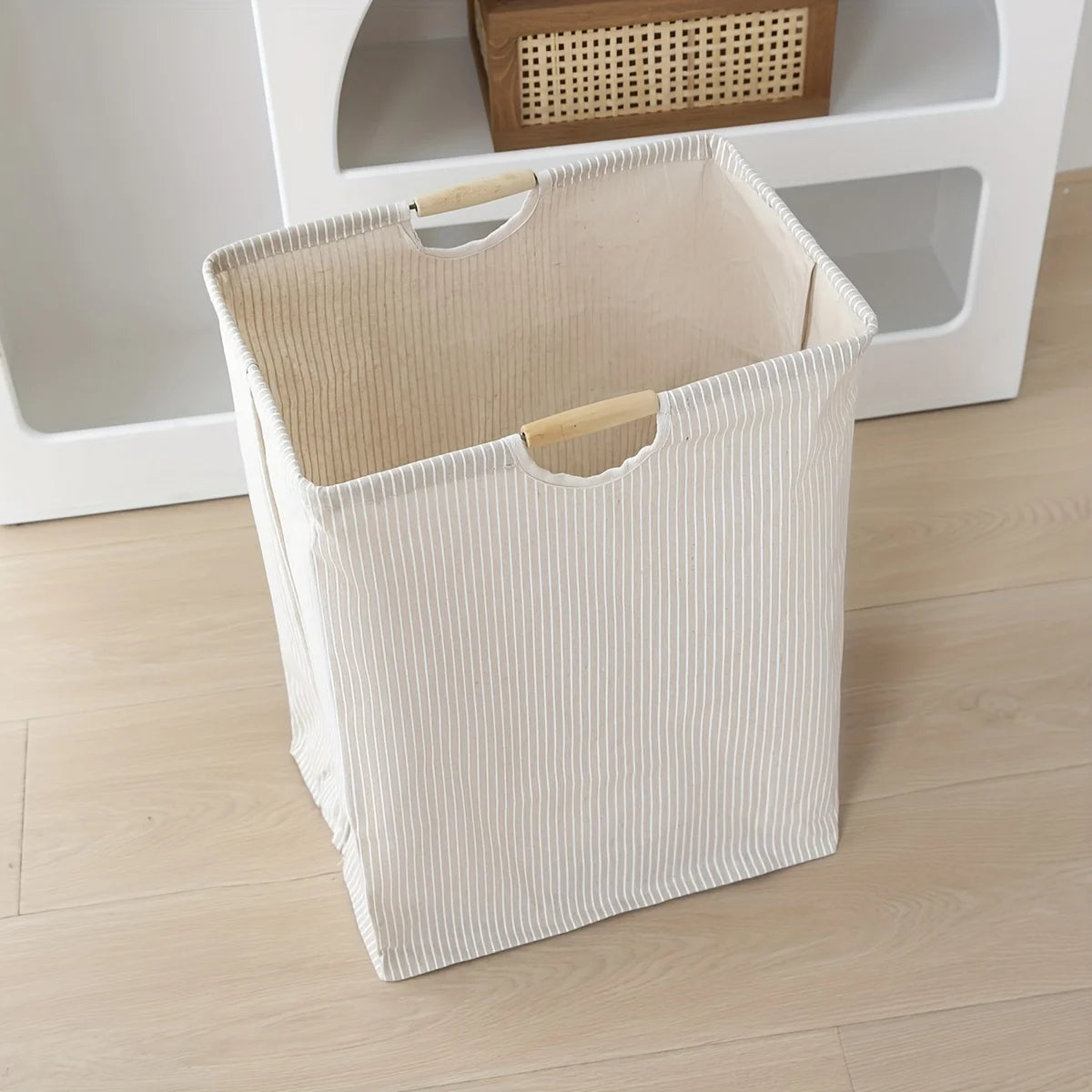 Grote Waterdichte Wasmand met Dubbele Handvatten Grijs