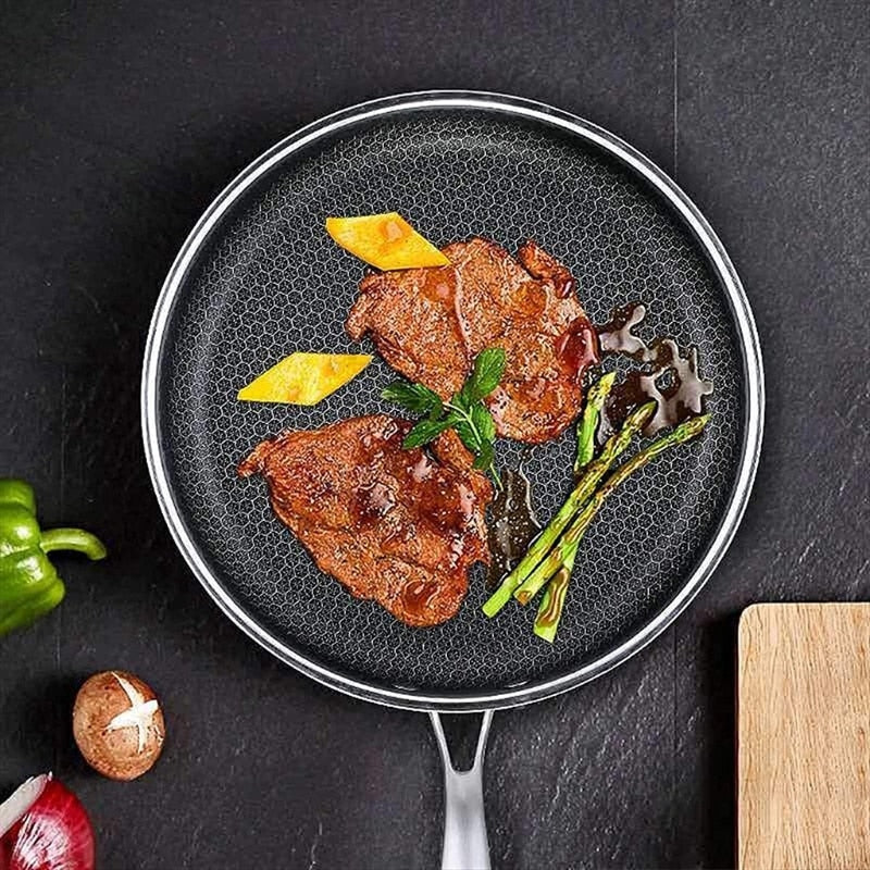 KitchenPro | Antiaanbak RVS Koekenpan Voor Perfect Koken