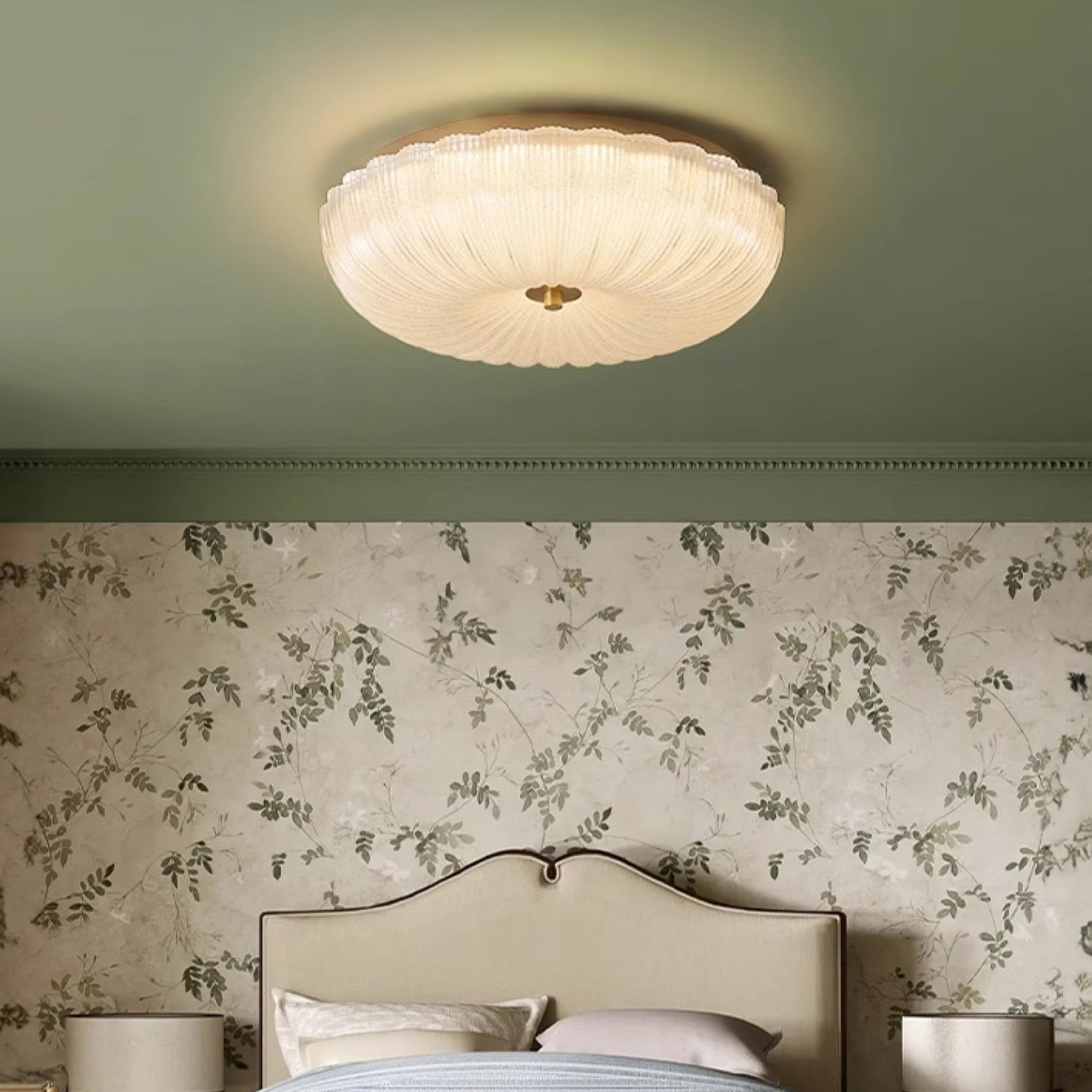 Plafondlamp Ripple Glas 20 Cm Diameter Warm Wit Licht D 30 cm Drie kleurveranderingen