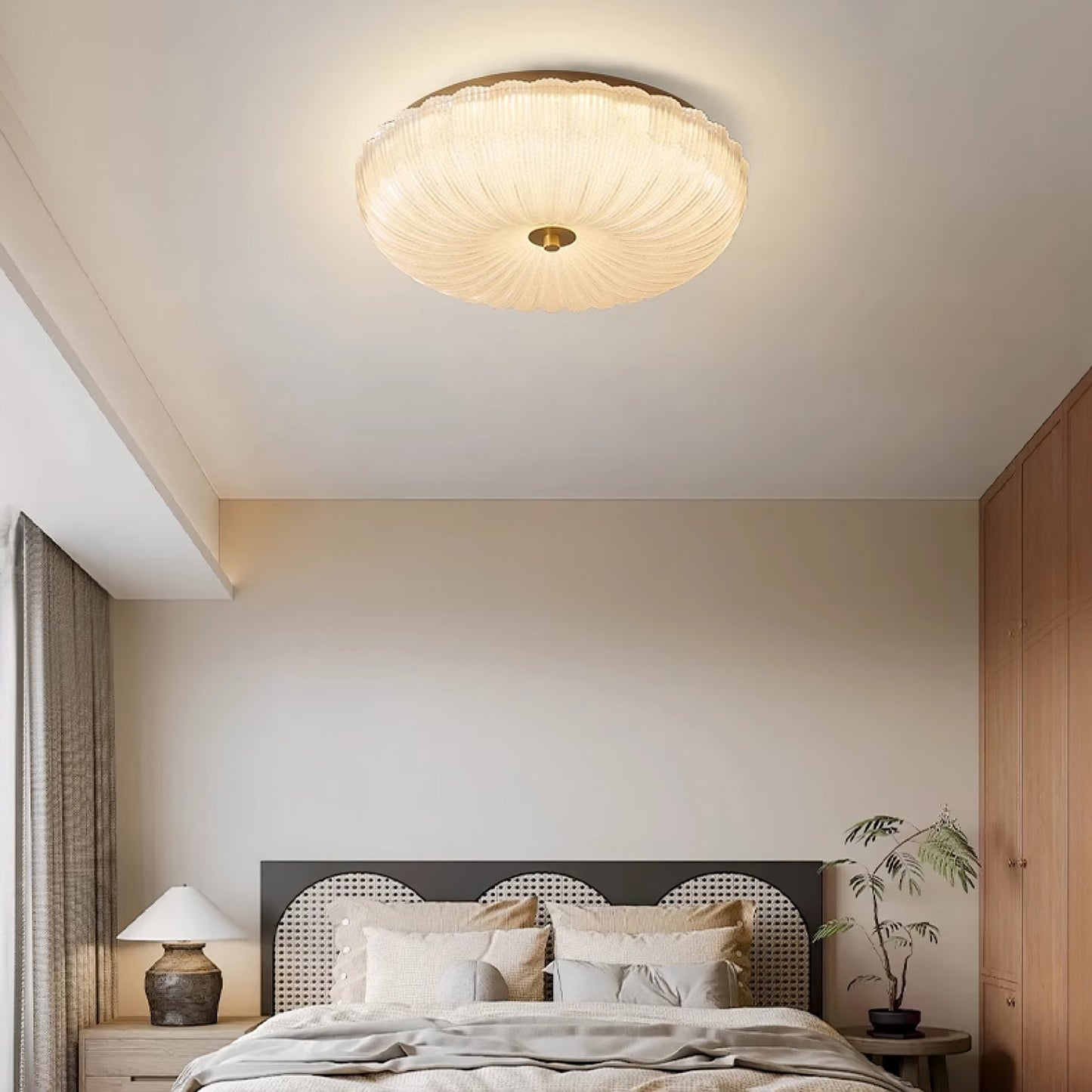 Plafondlamp Ripple Glas 20 Cm Diameter Warm Wit Licht