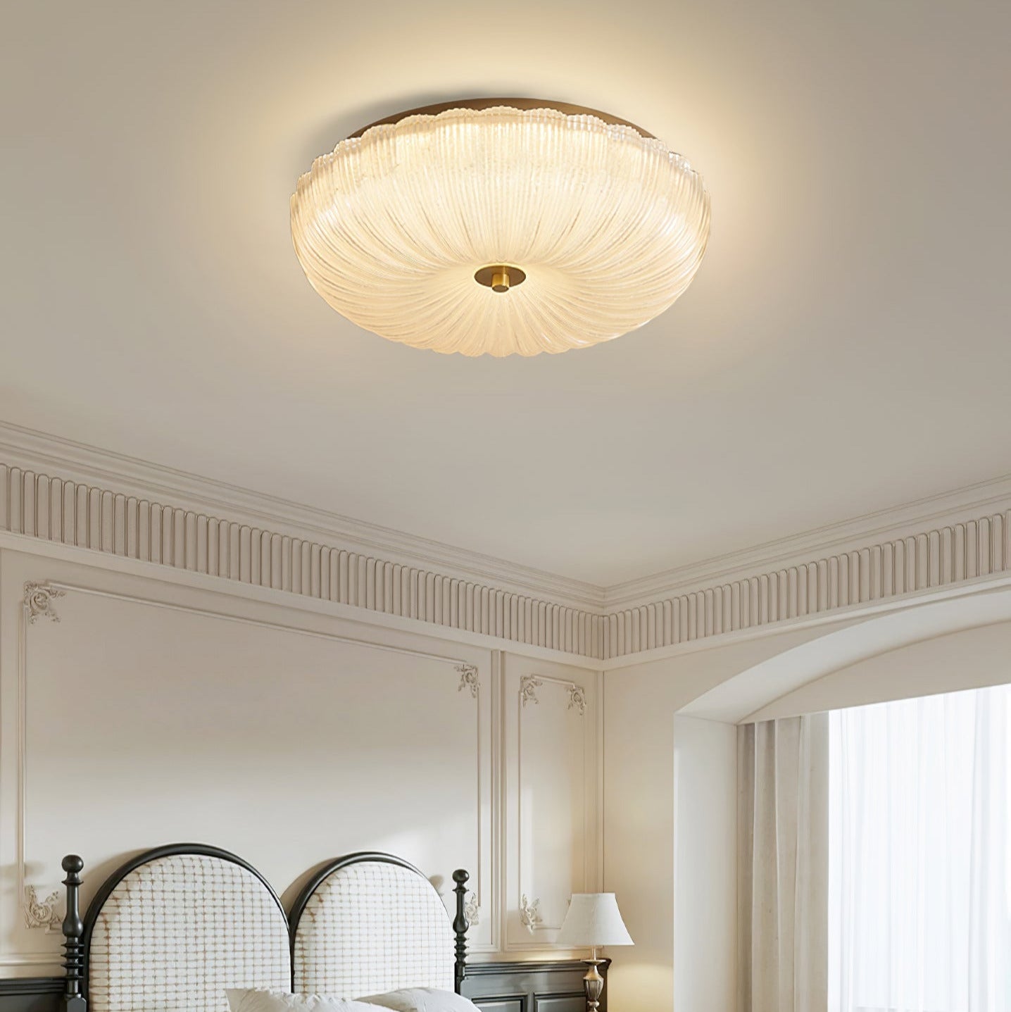 Plafondlamp Ripple Glas 20 Cm Diameter Warm Wit Licht