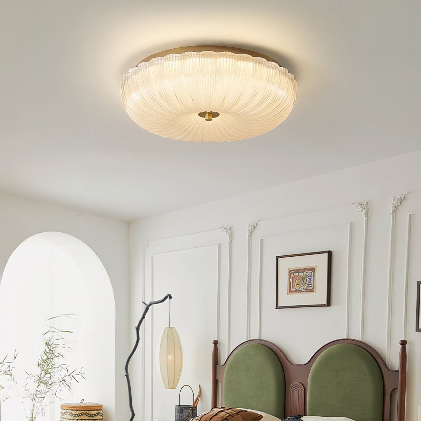 Plafondlamp Ripple Glas 20 Cm Diameter Warm Wit Licht