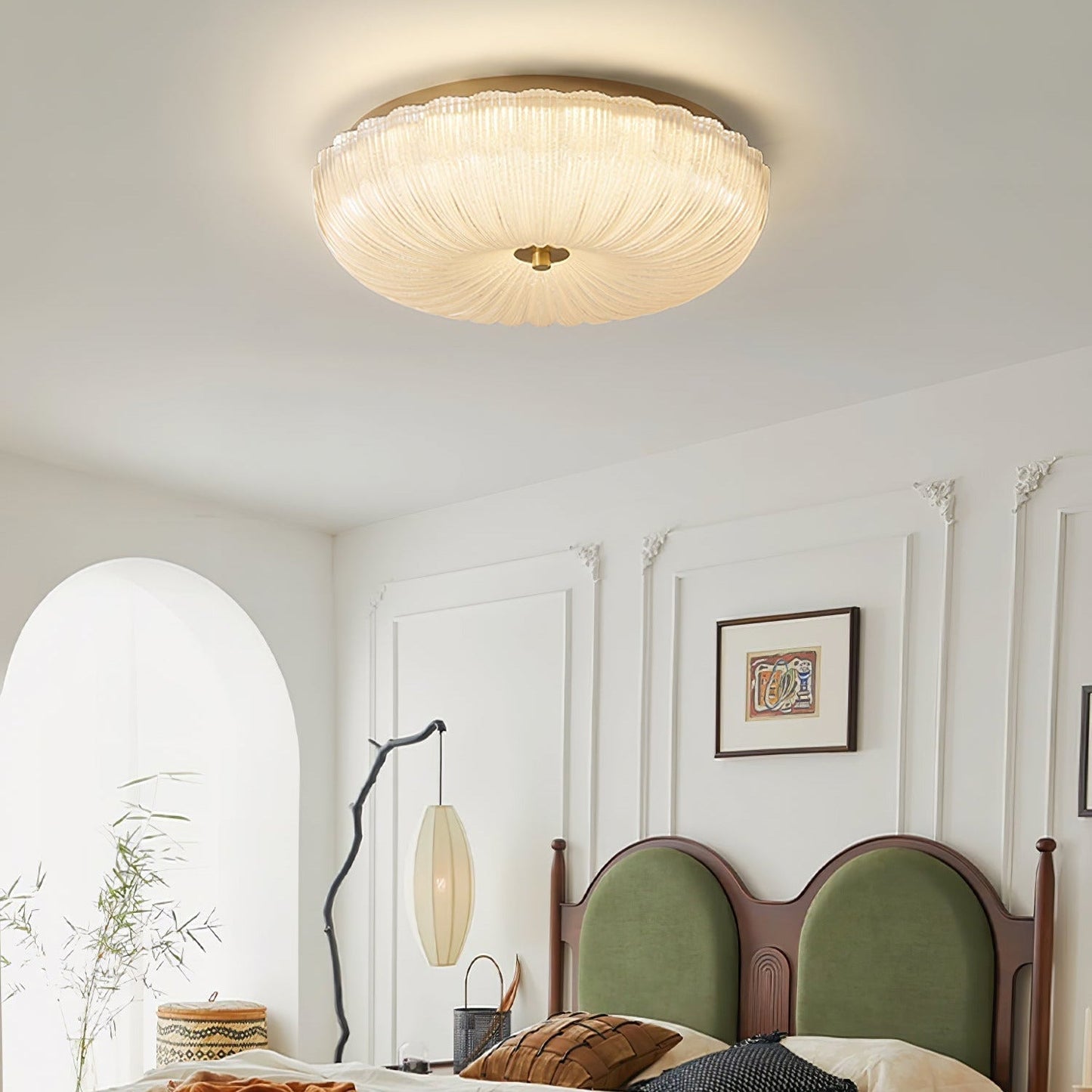 Plafondlamp Ripple Glas 20 Cm Diameter Warm Wit Licht