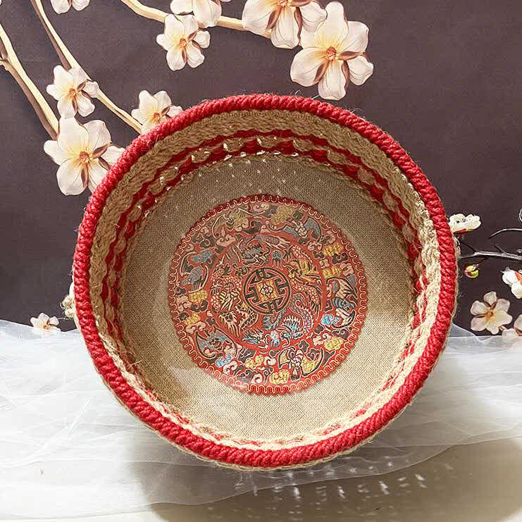 Henneptouw Opbergmand Op Tafel Decoratief