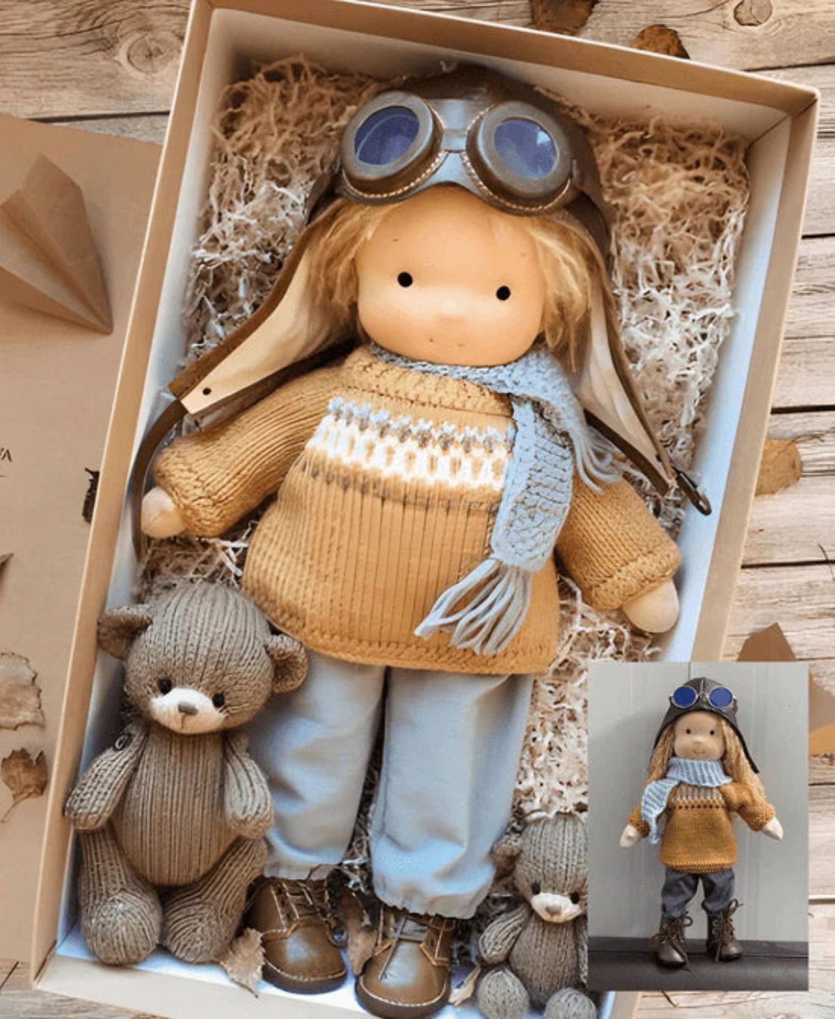 Lina Handgemaakte Waldorf Pop Voor Fantasie Spel Knuffel A