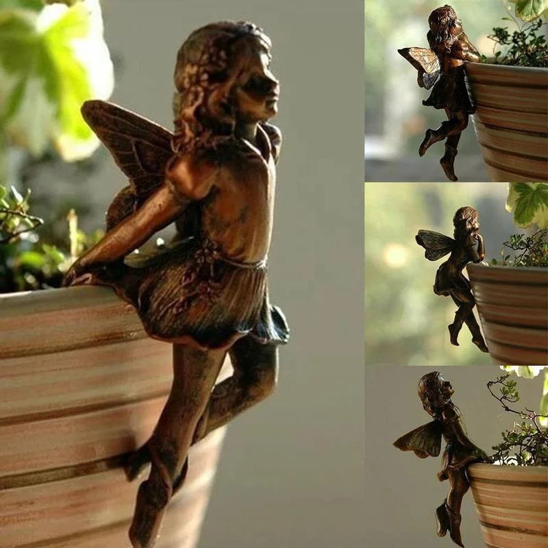 Hangende Resin Fairy Cup Tuindecoratie Antieke Look voor Bloempotten