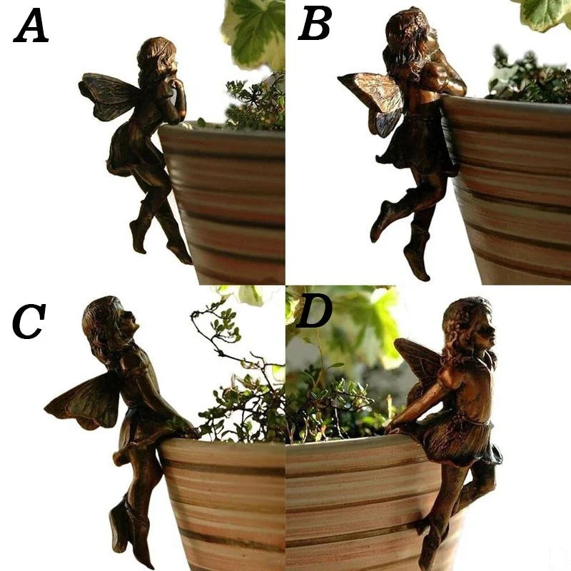 Hangende Resin Fairy Cup Tuindecoratie Antieke Look voor Bloempotten