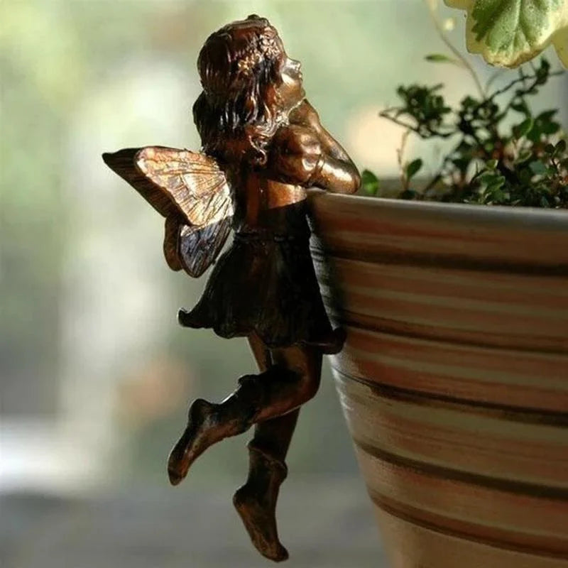 Hangende Resin Fairy Cup Tuindecoratie Antieke Look voor Bloempotten B S