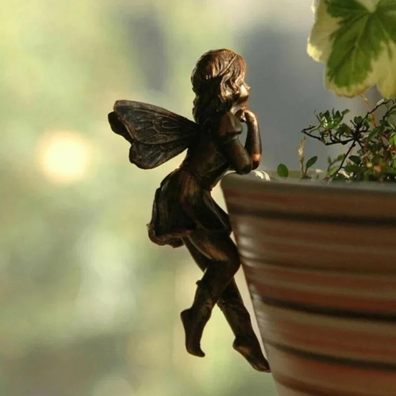 Hangende Resin Fairy Cup Tuindecoratie Antieke Look voor Bloempotten A S