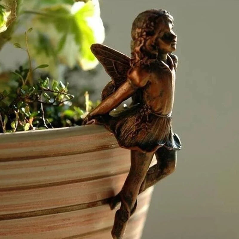 Hangende Resin Fairy Cup Tuindecoratie Antieke Look voor Bloempotten D S