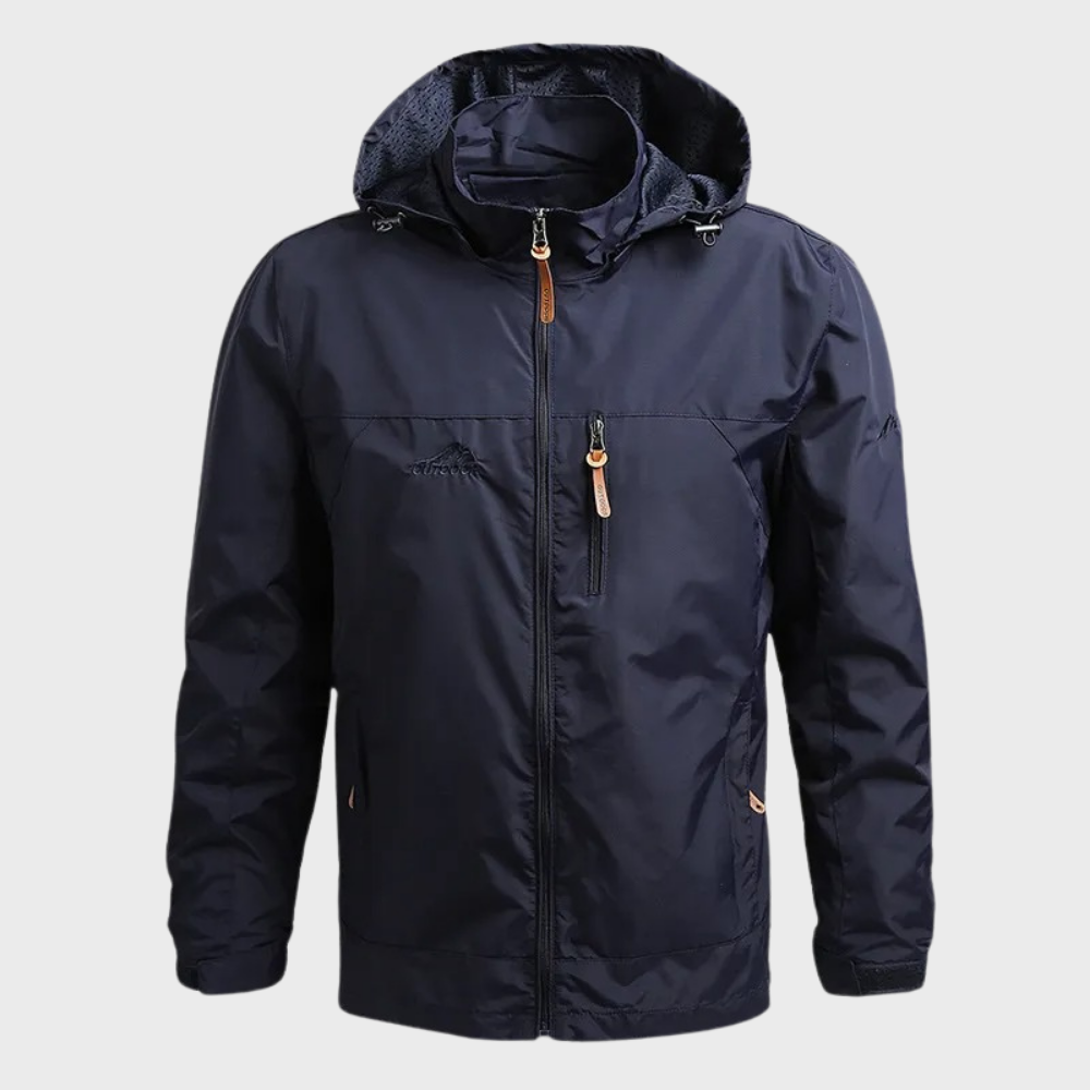 Heren Regenjas met Capuchon - Waterdicht en Zakken Blauw