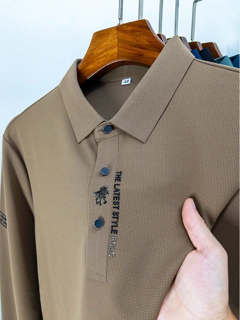 Witte Polo Heren Lichtgewicht Katoen Rimpelvrij Poloshirt voor Casual en Formele Gelegenheden Khaki